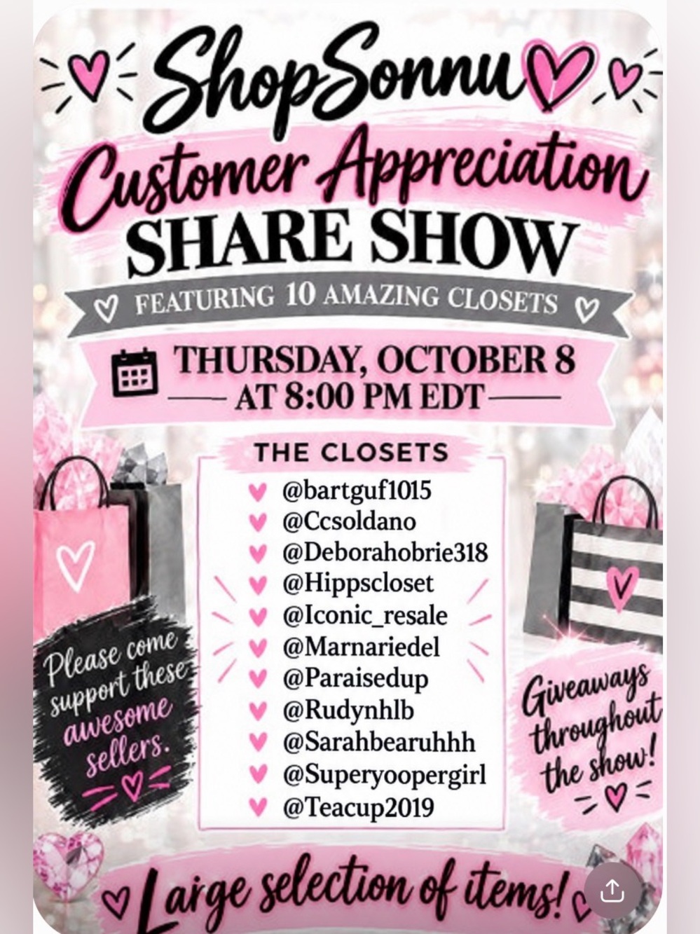 Customer Appreciation Share Show, Featuring 10 Amazing Sellers! - Picture 1 of 1
